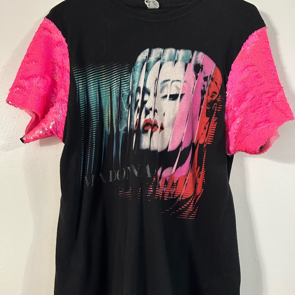 Madonna Black and Pink Graphic T-Shirt
